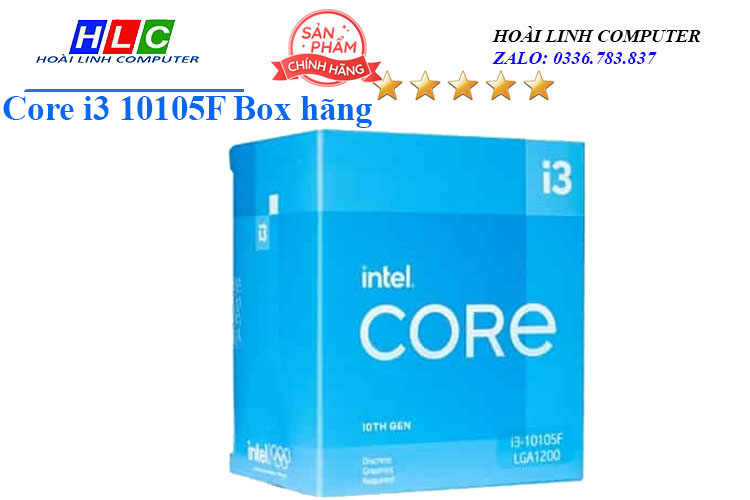CPU Intel Core i3 10105F Box hãng