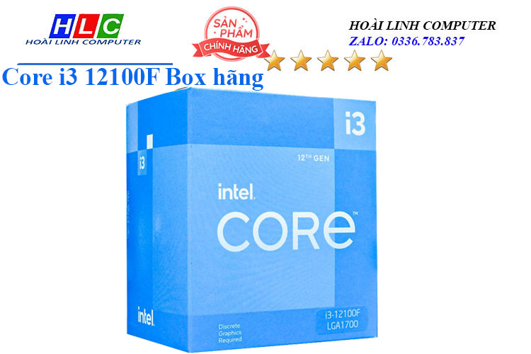 CPU Intel Core i3 12100F Box hãng