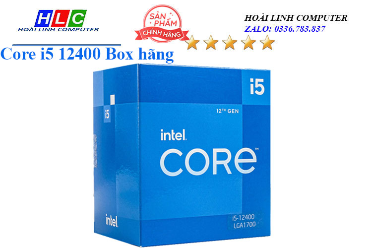 CPU Core i5-12400 Box chính hãng (6C/12T, 2.50 GHz - 4.40 GHz, 18MB) - 1700