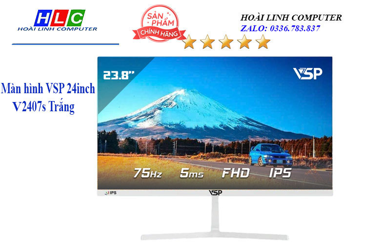 Màn hình hiệu VSP 24inch, model V2407s (Trắng)