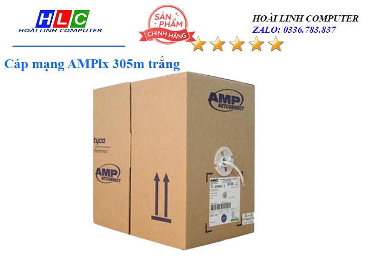 Cáp mạng AMPlx 305m/cuộn, dây trắng