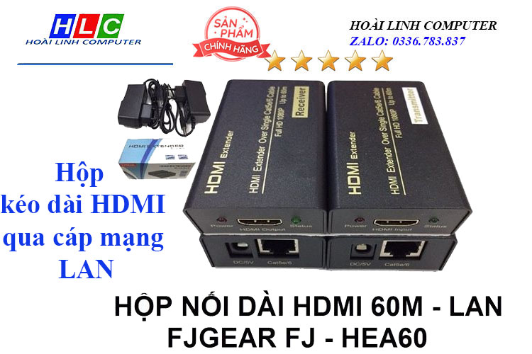 Hộp kéo dài HDMI qua cáp mạng LAN HEA60