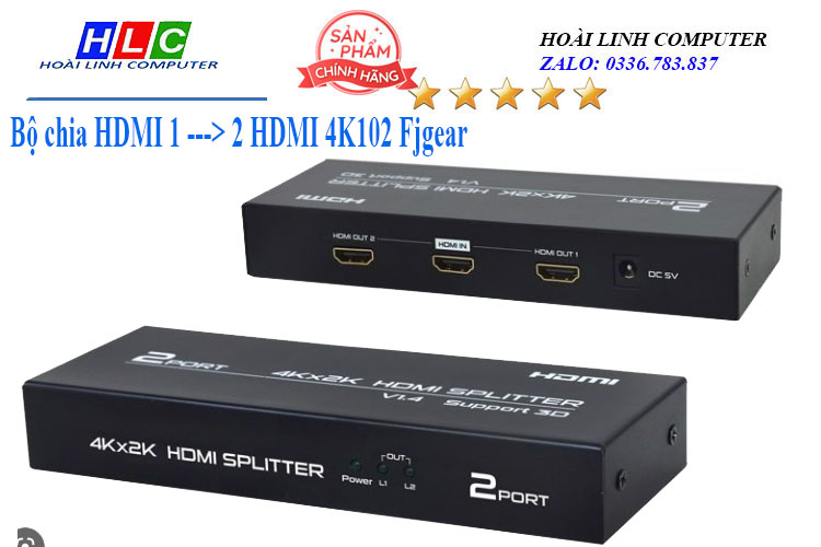 Bộ chia HDMI 1--->2 Fjgear SM4K102