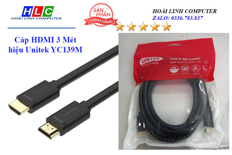 Cáp HDMI 3 Mét Unitek YC139 chuẩn 1.4