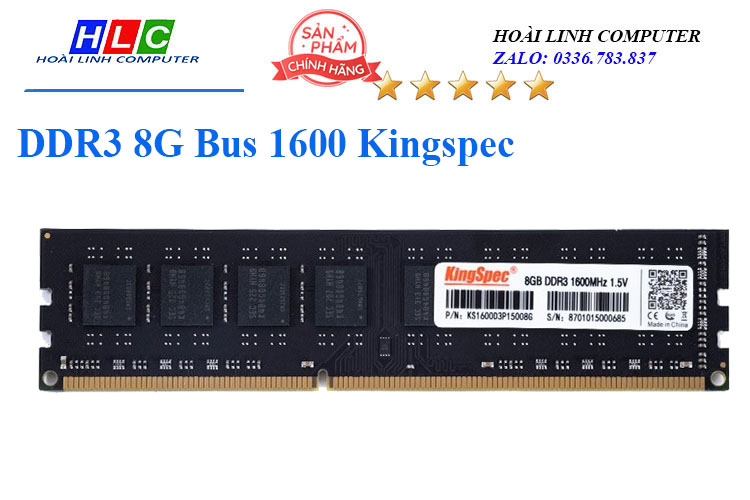 Ram Kingspec 8GB (8Gbx1) DDR3 1600MHz