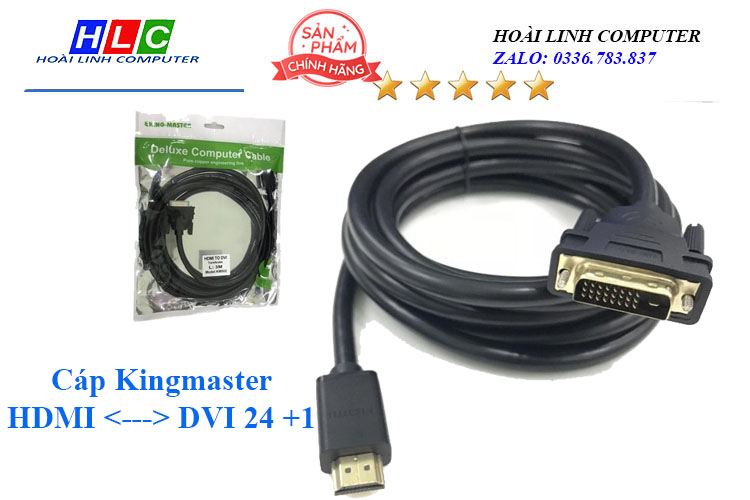 Cáp chuyển 2 chiều HDMI sang DVI 24 +1 Kingmaster 
