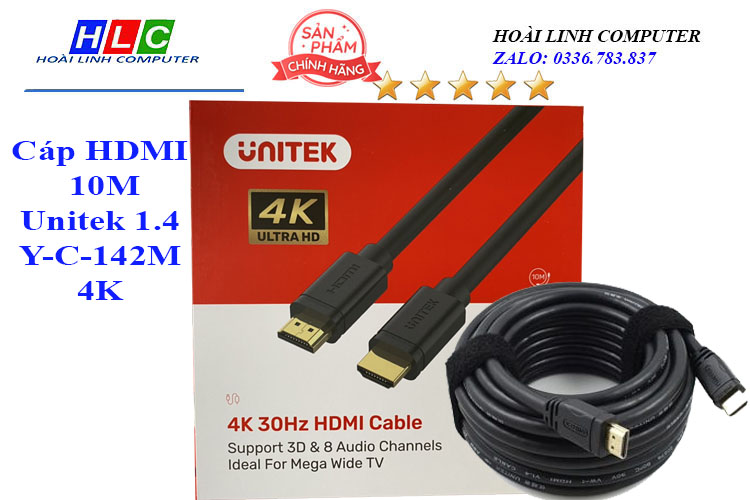 Cáp HDMI 10 Mét Unitek YC142M chuẩn 1.4