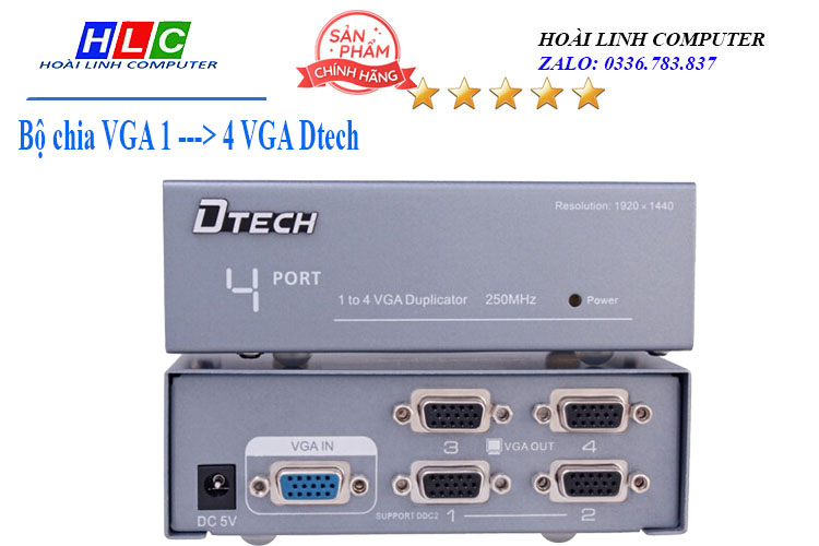 Bộ chia Multi VGA 1--->4 Dtech 7254